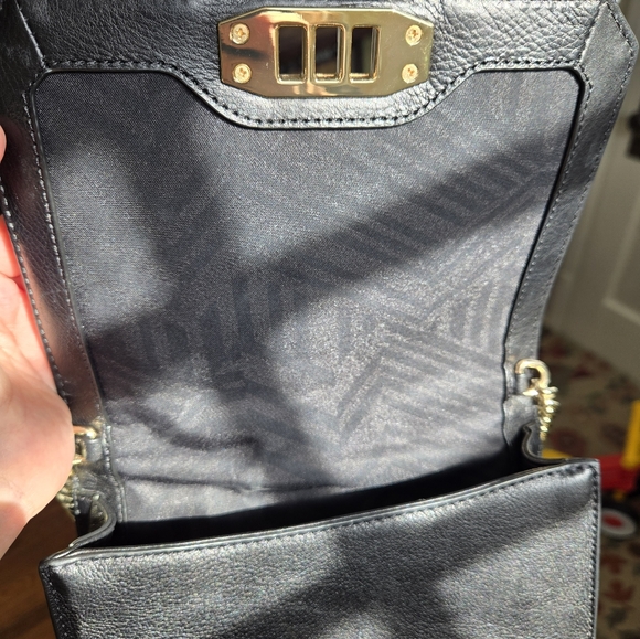 Rebecca Minkoff Black Crossbody Bag with Gold Chain - Picture 9 of 14